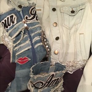 Glam Stage Jean Ankle Boots